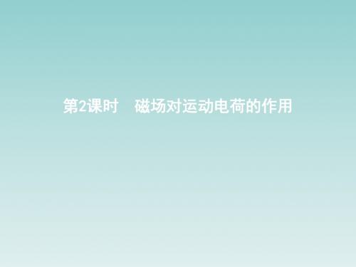 2019年高考物理总复习(教科版)课件：第九章 磁场 第2课时 磁场对运动电荷的作用含答案