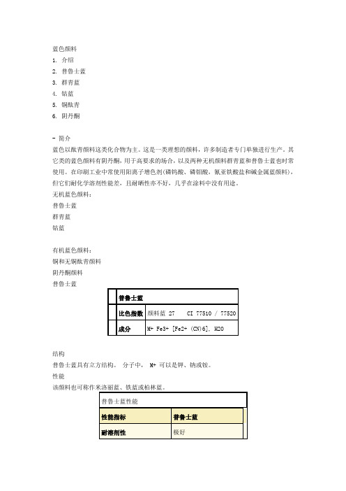 蓝色颜料