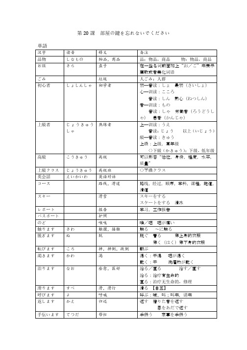 新标日初上19课笔记