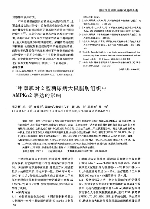 二甲双胍对2型糖尿病大鼠脂肪组织中AMPKα2表达的影响