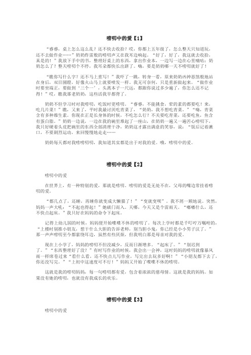 唠叨中的爱作文
