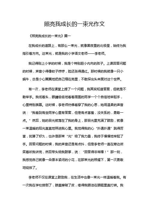 照亮我成长的一束光作文