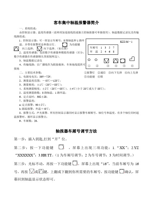 客车集中轴温报警器简介