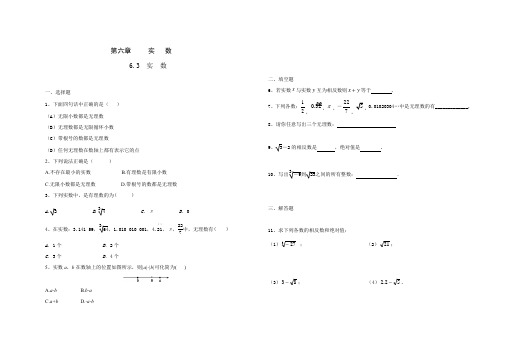 人教版七年级数学 下册 第六章 6.3 实数 课时练(含答案)