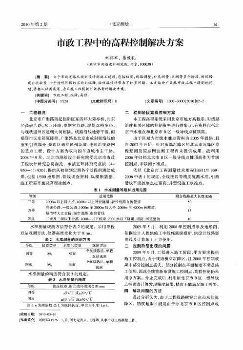 市政工程中的高程控制解决方案