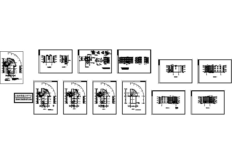 某地三层办公楼建筑施工图(共12张)