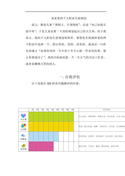 职业生涯规划期末作业