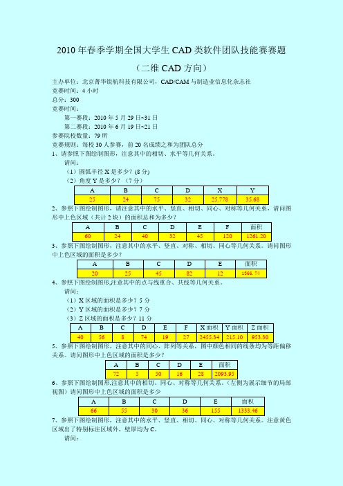 年春季全国大学生CAD类软件团队技能赛