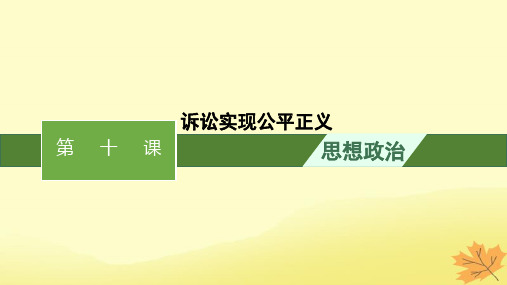 2024版高考政治一轮总复习第四单元社会争议解决第10课诉讼实现公平正义课件部编版选择性必修2