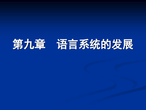 第九章  语言系统的发展(修改稿)