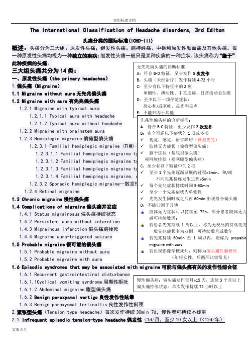 头痛地国际分类(第三版)中文