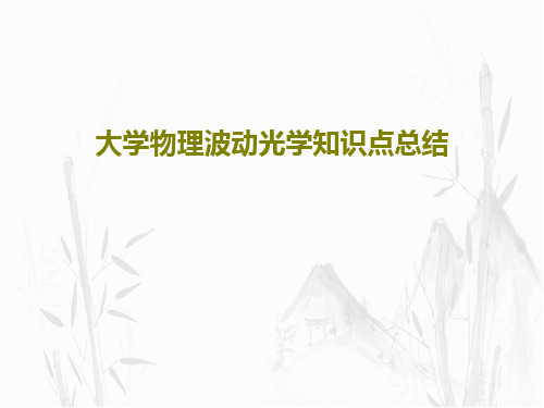 大学物理波动光学知识点总结PPT文档共29页