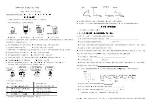 2014年陕西省中考化学模拟试题(九)