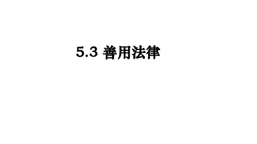 人教部编版道德与法治八年级上册 《善用法律》教学课PPT