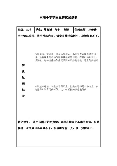 学困生转化记录表