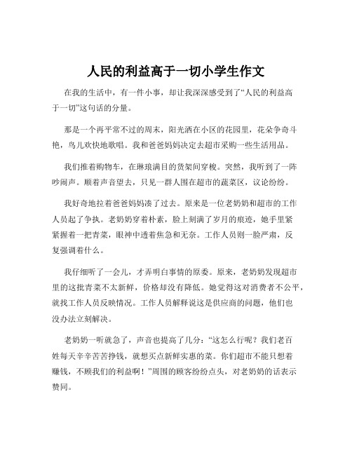 人民的利益高于一切小学生作文