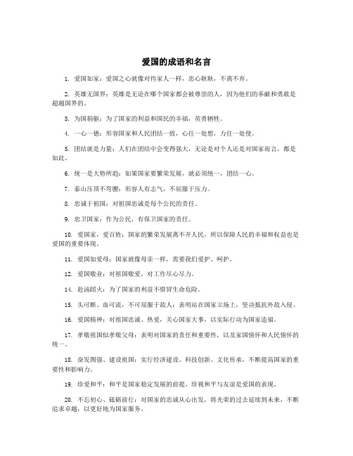 爱国的成语和名言