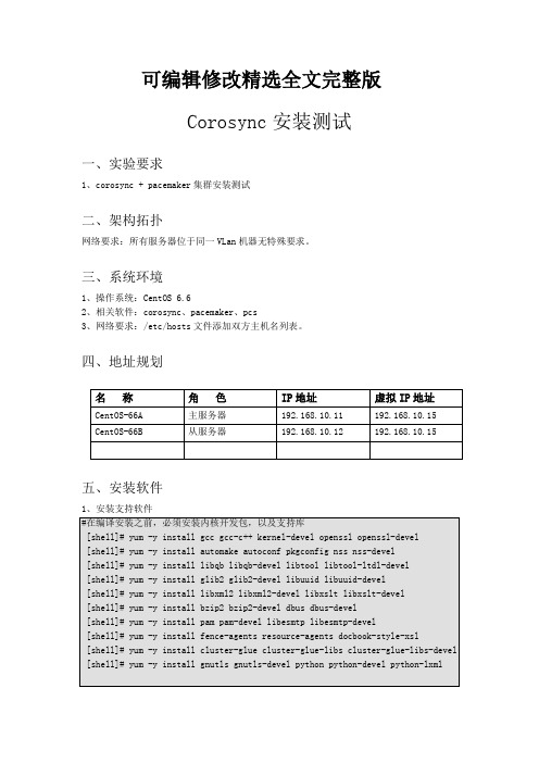 corosync+pacemaker安装配置实验全文