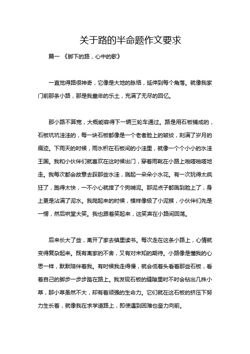 关于路的半命题作文要求