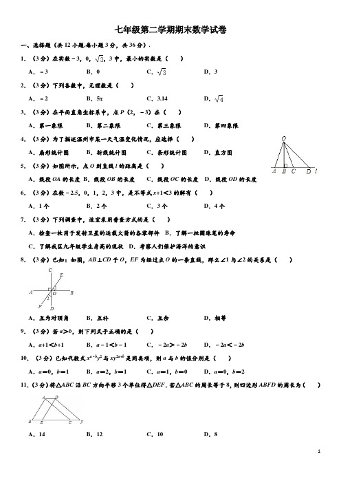 人教版七年级下学期期末数学试卷四(含解析)