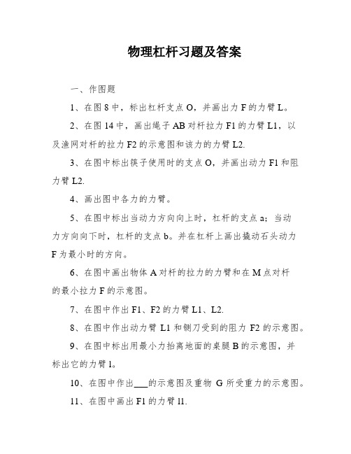 物理杠杆习题及答案