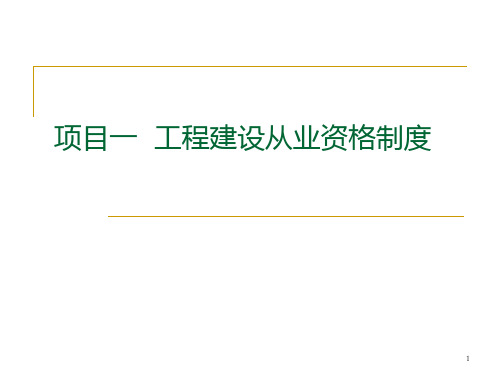 工程建设从业资格制度PPT课件