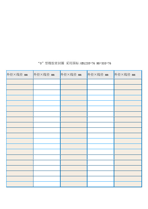 国标O型圈标准尺寸