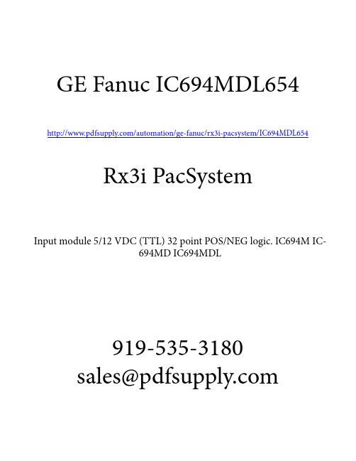 GE Fanuc RX3i PacSystem 919-535-3180输入模块说明说明书