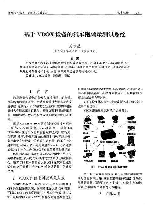 基于VBOX设备的汽车跑偏量测试系统