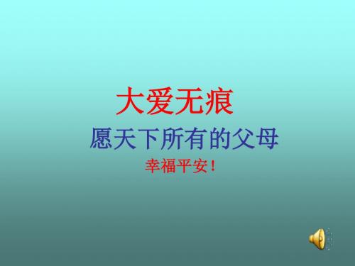 大爱无痕：愿天下所有的父母幸福平安ppt