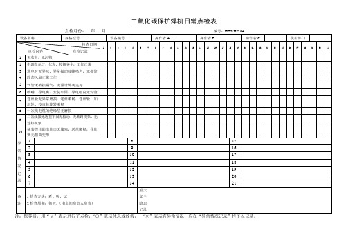 二氧化碳保护焊机日常点检表