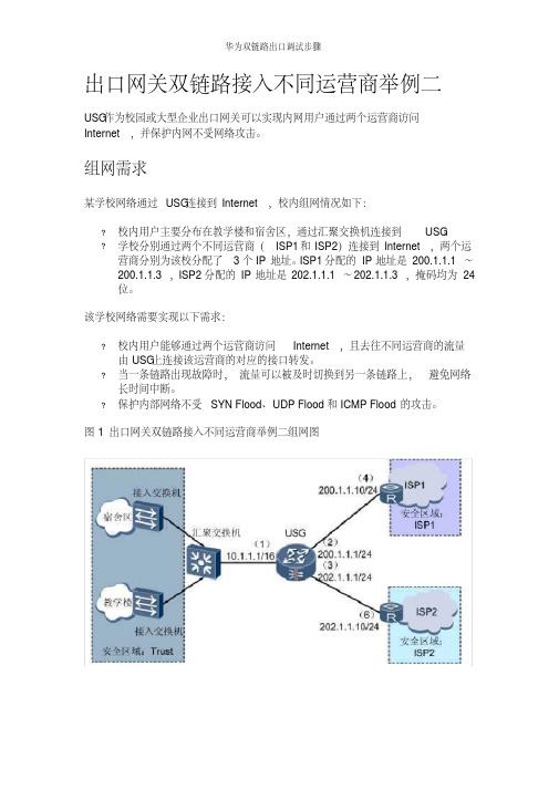 华为双链路出口调试步骤