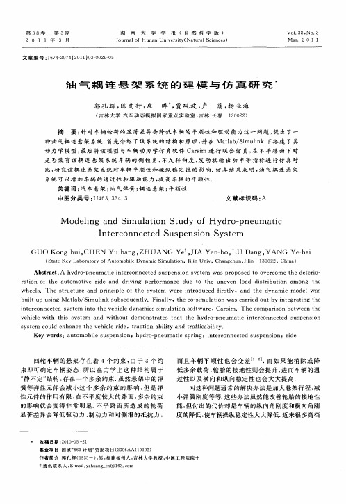 油气耦连悬架系统的建模与仿真研究