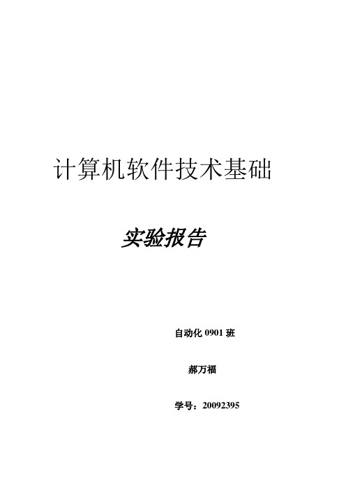 计算机软件技术基础实验报告