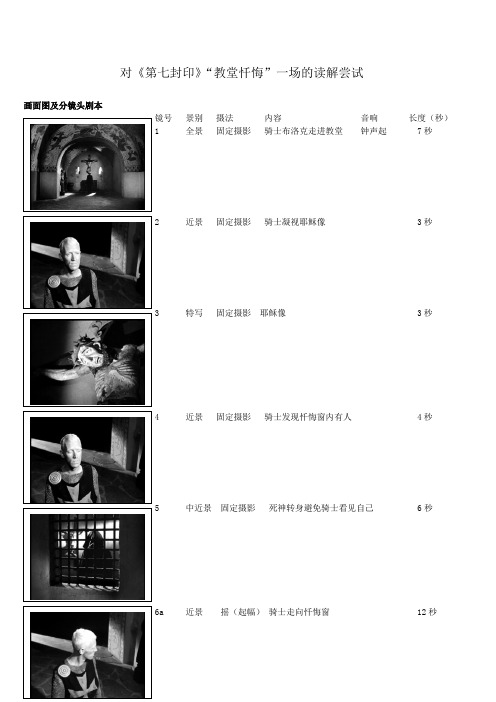 对《第七封印》“教堂忏悔”一场的读解尝试