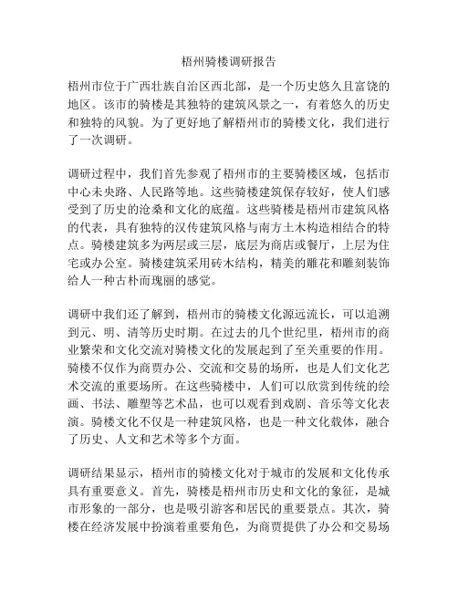 梧州骑楼调研报告