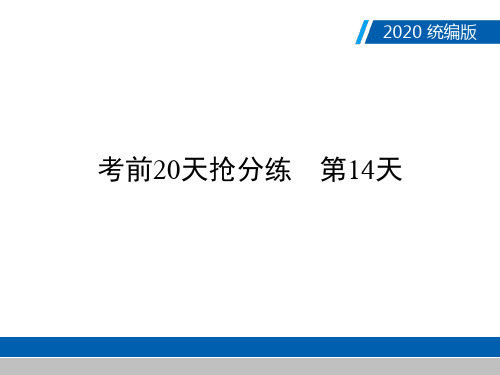 2020年广东中考语文复习课件_考前20天抢分练 第14天PPT课件