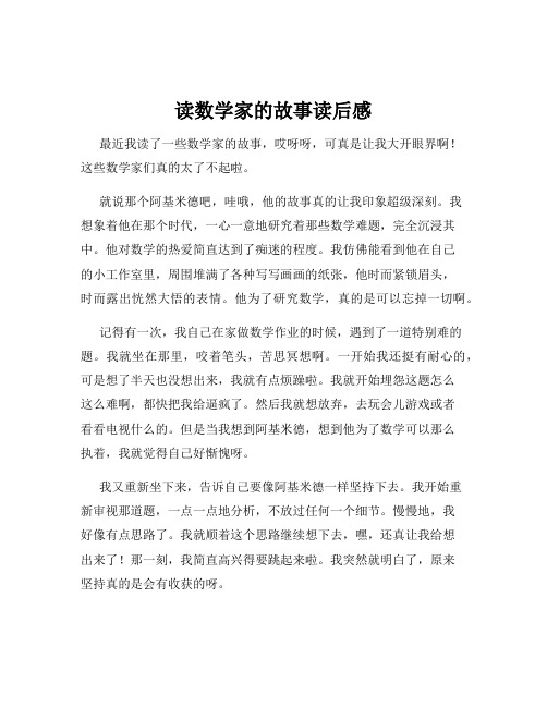 读数学家的故事读后感