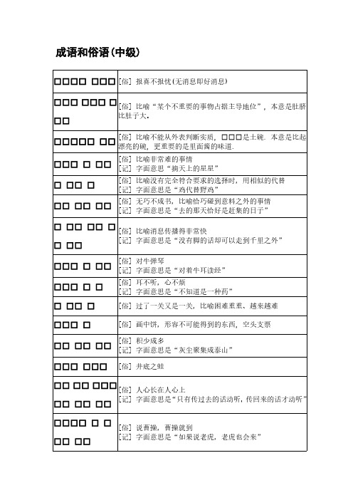 TOPIK韩语中级必备成语和俗语