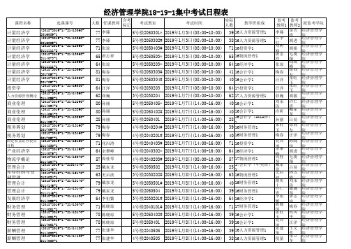 18191集中考试日程表