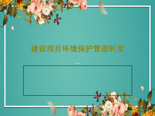 建设项目环境保护管理制度共25页文档