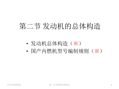 第二节 发动机的总体构造