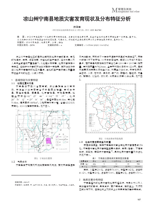 凉山州宁南县地质灾害发育现状及分布特征分析