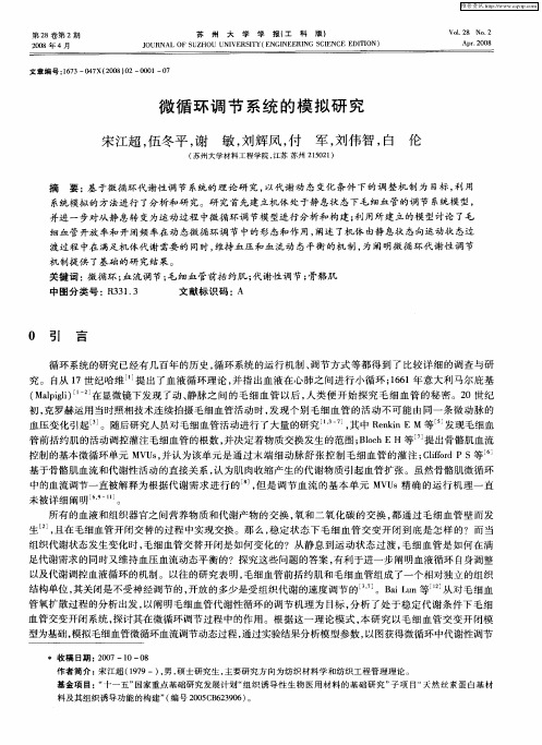 微循环调节系统的模拟研究