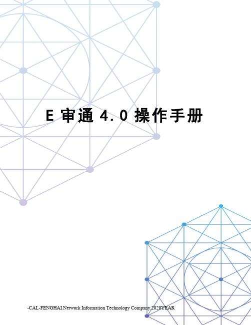 E审通4.0操作手册