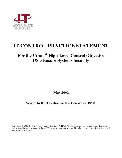 Control practices statement-DS5