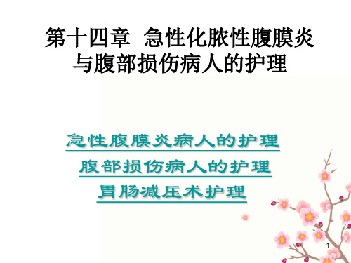 急性化脓性腹膜炎与腹部损伤病人的护理ppt课件