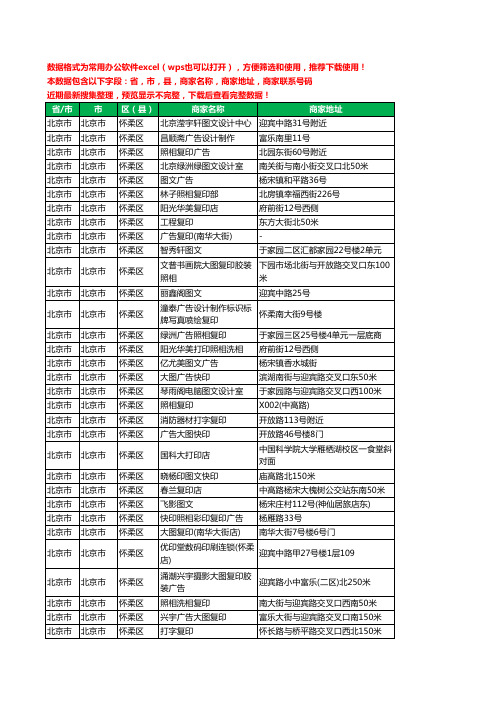 2020新版北京市北京市怀柔区复印工商企业公司商家名录名单黄页联系电话号码地址大全50家