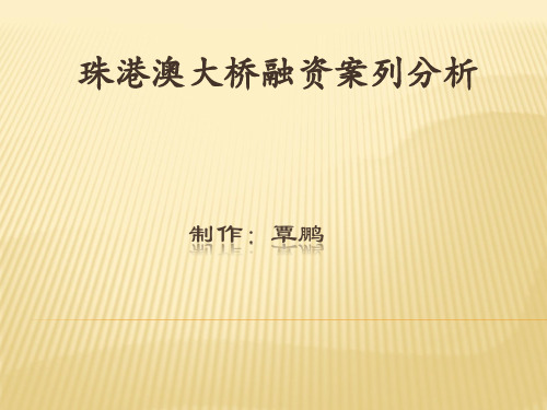 工程项目投资与融资案例分析海事大学覃鹏