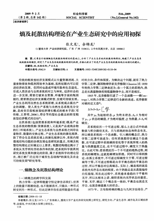 熵及耗散结构理论在产业生态研究中的应用初探